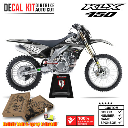 Decal Kit Supermoto Dirtbike Kawasaki KLX 450 Eighty Six Craft Gray 02
