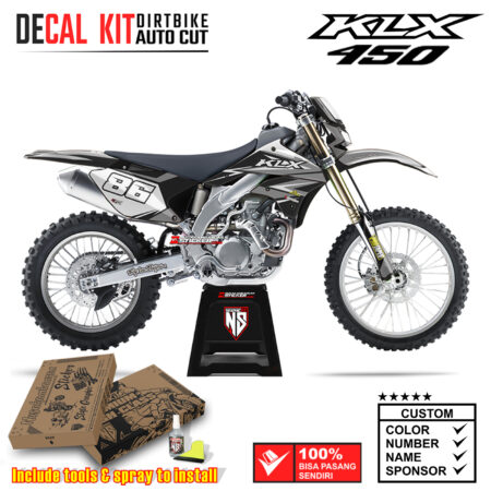 Decal Kit Supermoto Dirtbike Kawasaki KLX 450 Eighty Six Craft Gray