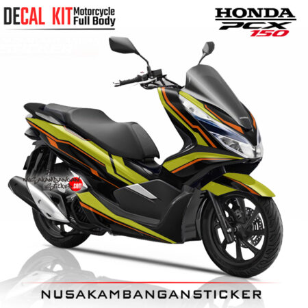 Decal Sticker Honda PCX 150 New Grafis Kuning Stiker Full Body