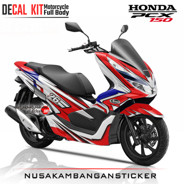 Decal Sticker Honda PCX 150 New Red Racing Graphickit Stiker Full Body