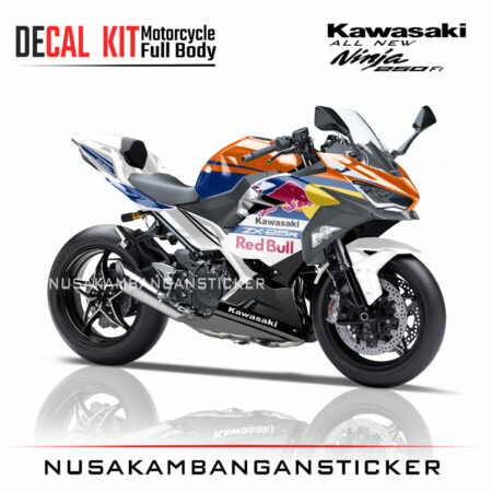 Decal Sticker Kawasaki All New Ninja 250 Fi 2018 Banteng Putih 02 Modifikasi Stiker Full Body