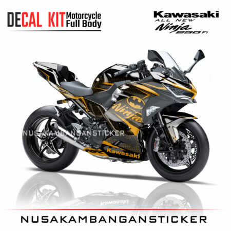Decal Sticker Kawasaki All New Ninja 250 Fi 2018 Batman Kuning 04 Modifikasi Stiker Full Body