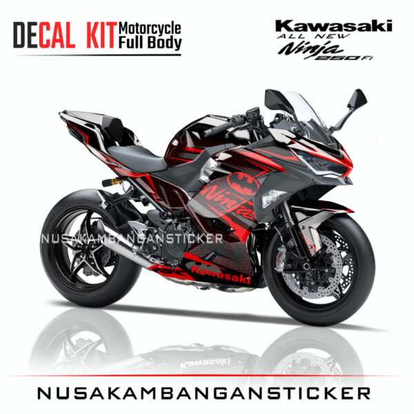 Decal Sticker Kawasaki All New Ninja 250 Fi 2018 Batman merah 01 Modifikasi Stiker Full Body