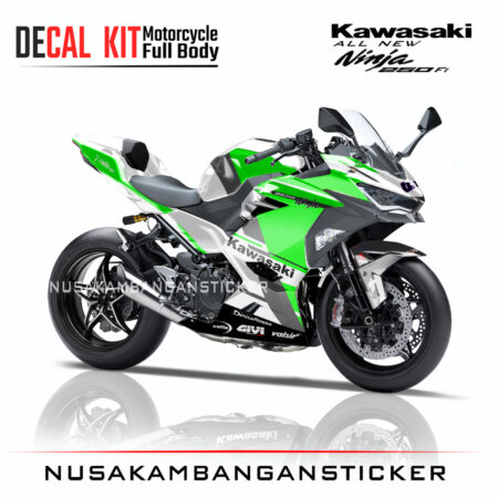 Decal Sticker Kawasaki All New Ninja 250 Fi 2018 Desmodesici Hijau 01Modifikasi Stiker Full Body