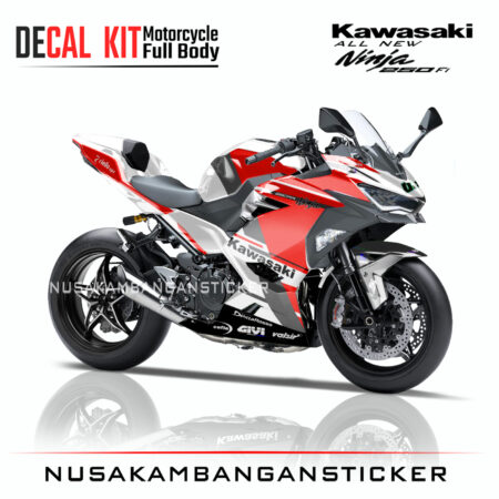 Decal Sticker Kawasaki All New Ninja 250 Fi 2018 Desmodesici Merah 02 Modifikasi Stiker Full Body