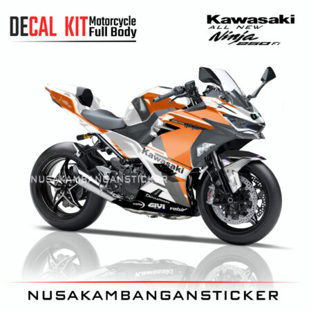 Decal Sticker Kawasaki All New Ninja 250 Fi 2018 Desmodesici Oren 05 Modifikasi Stiker Full Body