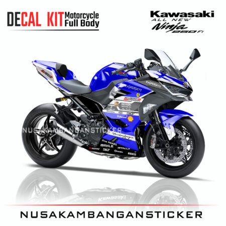 Decal Sticker Kawasaki All New Ninja 250 Fi 2018 Ferari Biru 03 Modifikasi Stiker Full Body