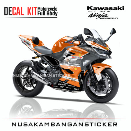 Decal Sticker Kawasaki All New Ninja 250 Fi 2018 Ferari Oren 02 Modifikasi Stiker Full Body