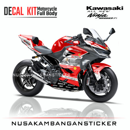 Decal Sticker Kawasaki All New Ninja 250 Fi 2018 Ferari merah 01 Modifikasi Stiker Full Body