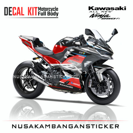Decal Sticker Kawasaki All New Ninja 250 Fi 2018 Hitam Merah 02 Modifikasi Stiker Full Body
