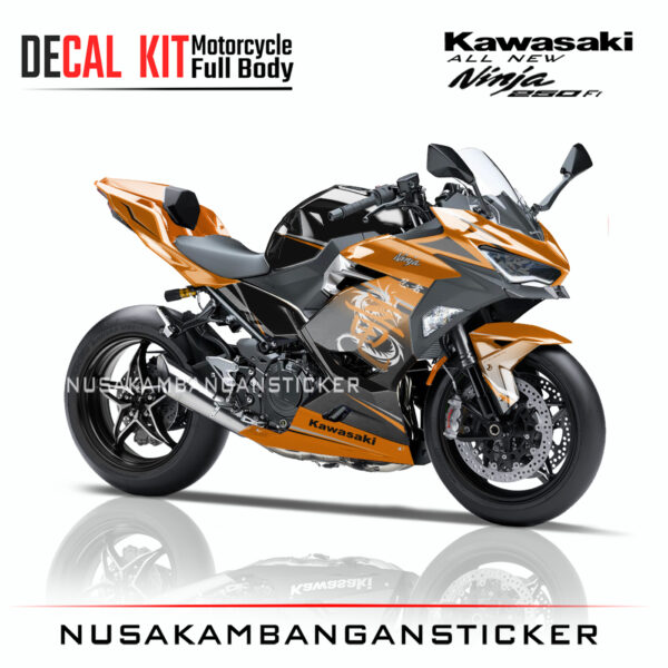 Decal Sticker Kawasaki All New Ninja 250 Fi 2018 Kanji Oren 03 Modifikasi Stiker Full Body