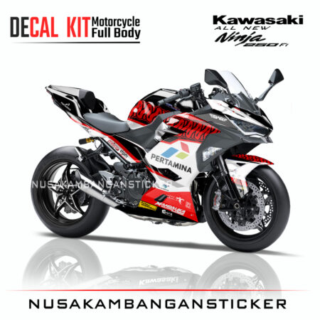 Decal Sticker Kawasaki All New Ninja 250 Fi 2018 Mandalika Merah 02 Modifikasi Stiker Full Body