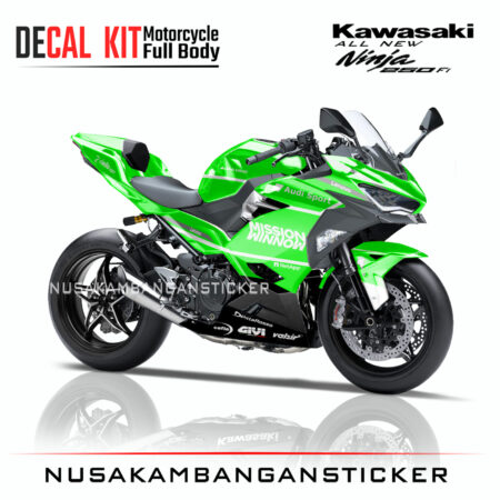Decal Sticker Kawasaki All New Ninja 250 Fi 2018 Mission Winnow Hijau 02 Modifikasi Stiker Full Body