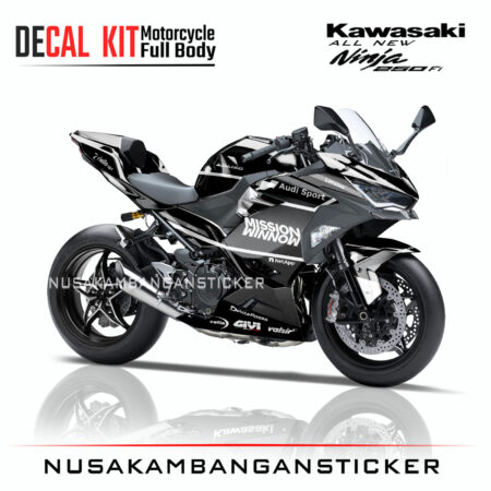 Decal Sticker Kawasaki All New Ninja 250 Fi 2018 Mission Winnow Hitam 04 Modifikasi Stiker Full Body
