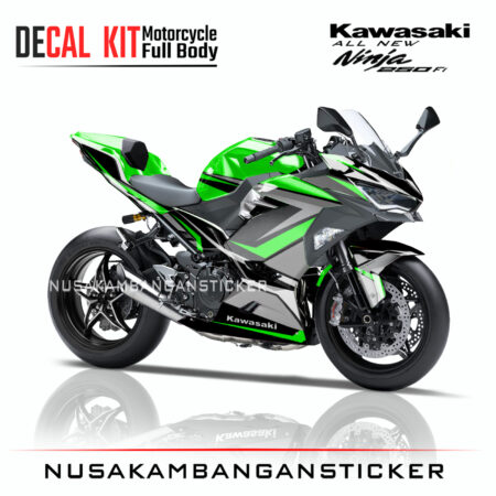 Decal Sticker Kawasaki All New Ninja 250 Fi 2018 Motocard Grafis Hijau 04 Modifikasi Stiker Full Body
