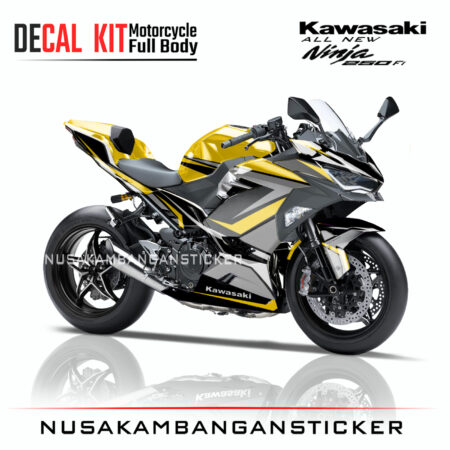 Decal Sticker Kawasaki All New Ninja 250 Fi 2018 Motocard Grafis Kuning 03 Modifikasi Stiker Full Body