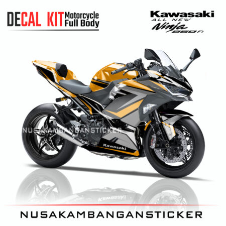 Decal Sticker Kawasaki All New Ninja 250 Fi 2018 Motocard Grafis Oren 05 Modifikasi Stiker Full Body