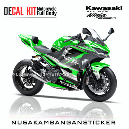 Decal Sticker Kawasaki All New Ninja 250 Fi 2018 Racing Team Hijau 03Modifikasi Stiker Full Body