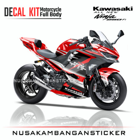 Decal Sticker Kawasaki All New Ninja 250 Fi 2018 Racing Team Merah 01 Modifikasi Stiker Full Body