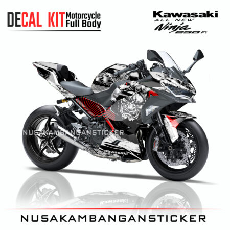 Decal Sticker Kawasaki All New Ninja 250 Fi 2018 Samurai hitam 01 Modifikasi Stiker Full Body