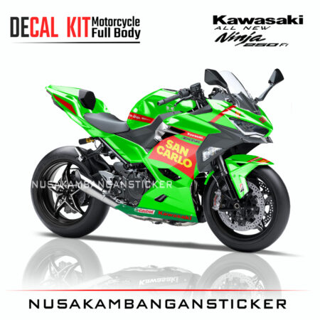 Decal Sticker Kawasaki All New Ninja 250 Fi 2018 San Carlo Hijau 03 Modifikasi Stiker Full Body
