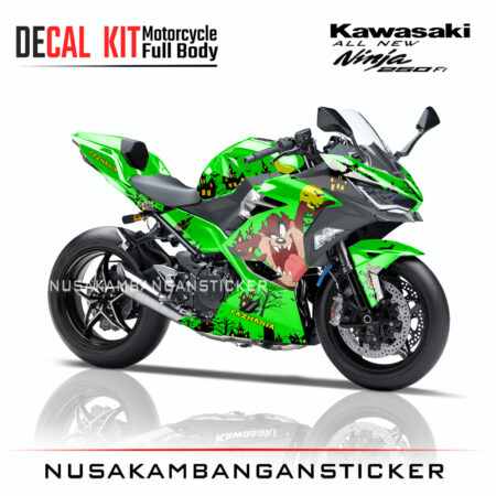 Decal Sticker Kawasaki All New Ninja 250 Fi 2018 Tazmania Hijau 04 Modifikasi Stiker Full Body