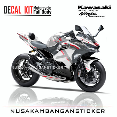 Decal Sticker Kawasaki All New Ninja 250 Fi 2018 Trickstar Merah 04 Modifikasi Stiker Full Body