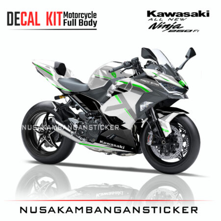 Decal Sticker Kawasaki All New Ninja 250 Fi 2018 Trickstar Putih 01 Modifikasi Stiker Full Body