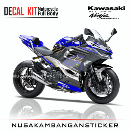 Decal Sticker Kawasaki All New Ninja 250 Fi 2018 Wsbk Biru 03 Modifikasi Stiker Full Body