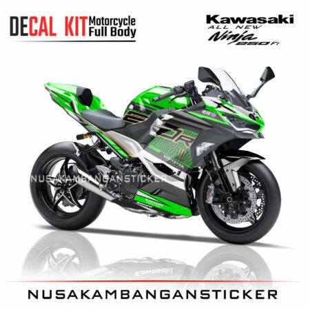 Decal Sticker Kawasaki All New Ninja 250 Fi 2018 Wsbk Hijau 05 Modifikasi Stiker Full Body