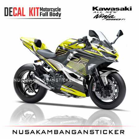 Decal Sticker Kawasaki All New Ninja 250 Fi 2018 Wsbk Kuning 04 Modifikasi Stiker Full Body
