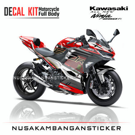 Decal Sticker Kawasaki All New Ninja 250 Fi 2018 Wsbk Merah 01 Modifikasi Stiker Full Body