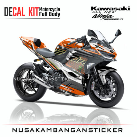 Decal Sticker Kawasaki All New Ninja 250 Fi 2018 Wsbk Oren 02 Modifikasi Stiker Full Body