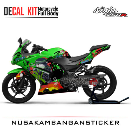 Decal Sticker Kawasaki Ninja 250 Karbu Doraemon Hijau Motorcycle Graphic Kit