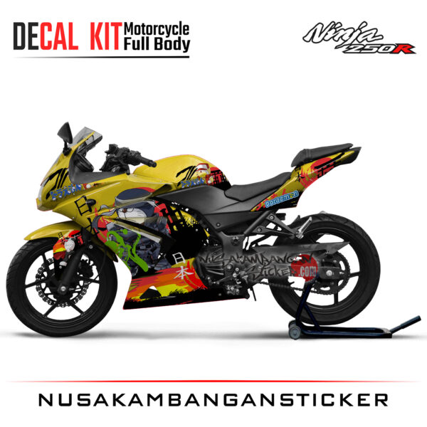 Decal Sticker Kawasaki Ninja 250 Karbu Doraemon Kuning Motorcycle Graphic Kit