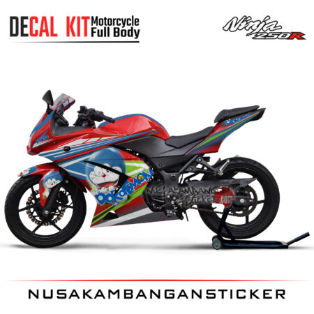 Decal Sticker Kawasaki Ninja 250 Karbu Doraemon Merah Motorcycle Graphic Kit