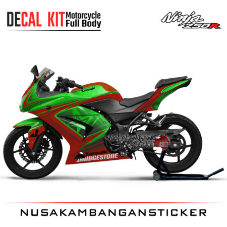 Decal Sticker Kawasaki Ninja 250 Karbu ZX Racing Hijau 02 Motorcycle Graphic Kit
