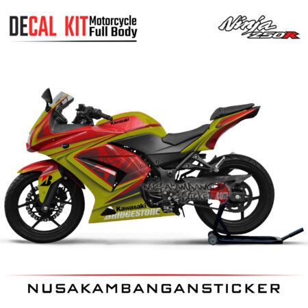 Decal Sticker Kawasaki Ninja 250 Karbu ZX Racing Kuning Motorcycle Graphic Kit