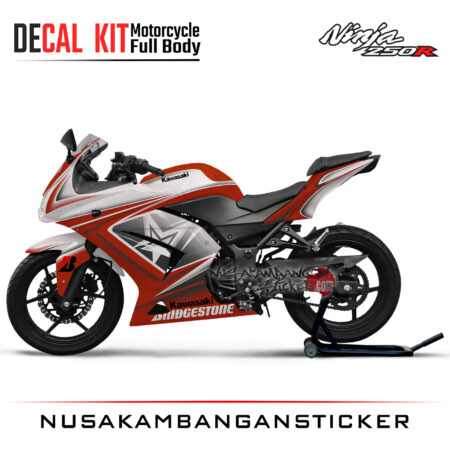 Decal Sticker Kawasaki Ninja 250 Karbu ZX Racing Putih Motorcycle Graphic Kit