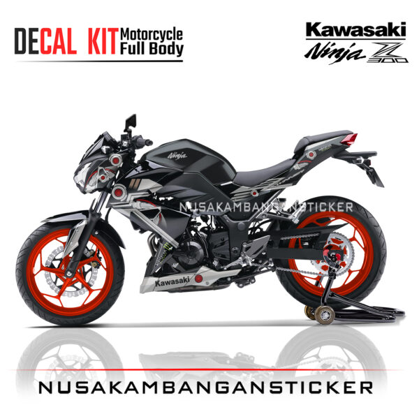 Decal Sticker Kawasaki Ninja Z 300 Techno Black Stiker Full Body