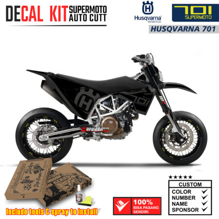 Decal Sticker Kit Dirtbike Husqvarna Supermoto Black Motocross Graphic