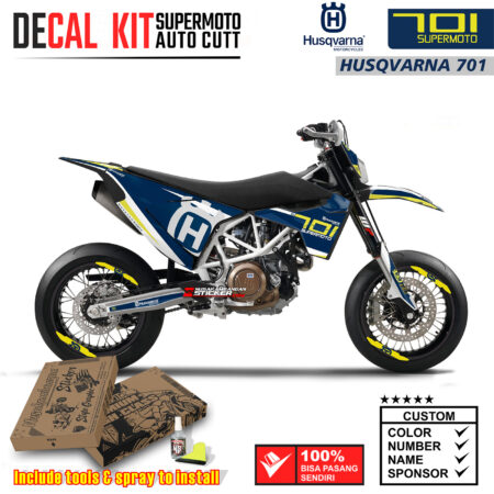 Decal Sticker Kit Dirtbike Husqvarna Supermoto Blue 02 Motocross Graphic