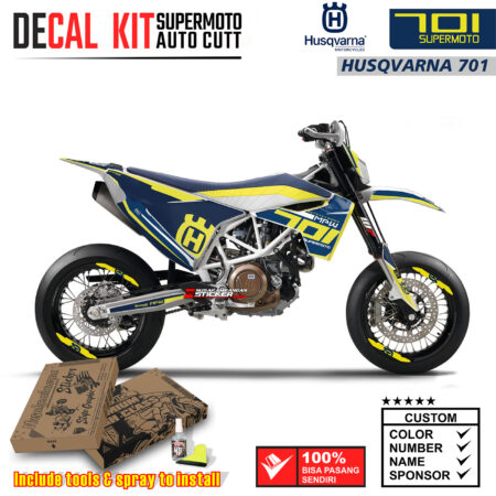 Decal Sticker Kit Dirtbike Husqvarna Supermoto Blue 03 Motocross Graphic