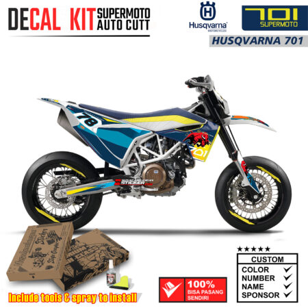Decal Sticker Kit Dirtbike Husqvarna Supermoto Blue X Banteng Red Motocross Graphic