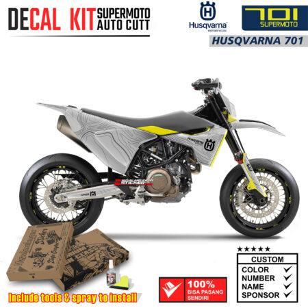 Decal Sticker Kit Dirtbike Husqvarna Supermoto Illustration White Motocross Graphic