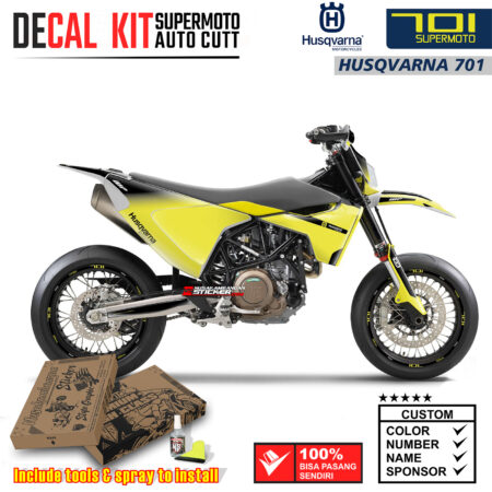Decal Sticker Kit Dirtbike Husqvarna Supermoto Yelow 02 Motocross Graphic