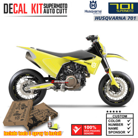 Decal Sticker Kit Dirtbike Husqvarna Supermoto Yelow 03 Motocross Graphic