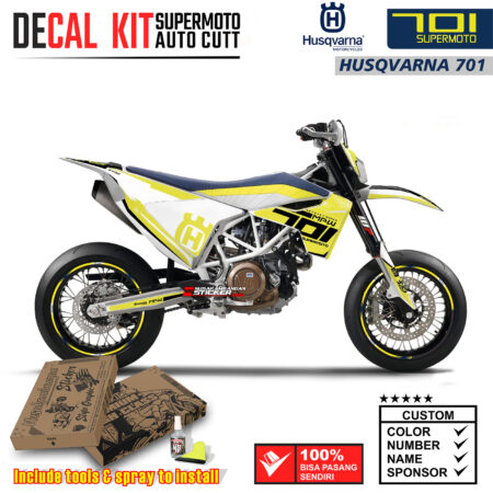 Decal Sticker Kit Dirtbike Husqvarna Supermoto Yelow Motocross Graphic