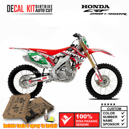 Decal Sticker Kit Supermoto Dirtbike Honda CRF 250-450 R 2009-2013 RED 01 Graphic Decals Motocross