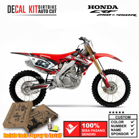 Decal Sticker Kit Supermoto Dirtbike Honda CRF 250-450 R 2009-2013 RED 02 Graphic Decals Motocross